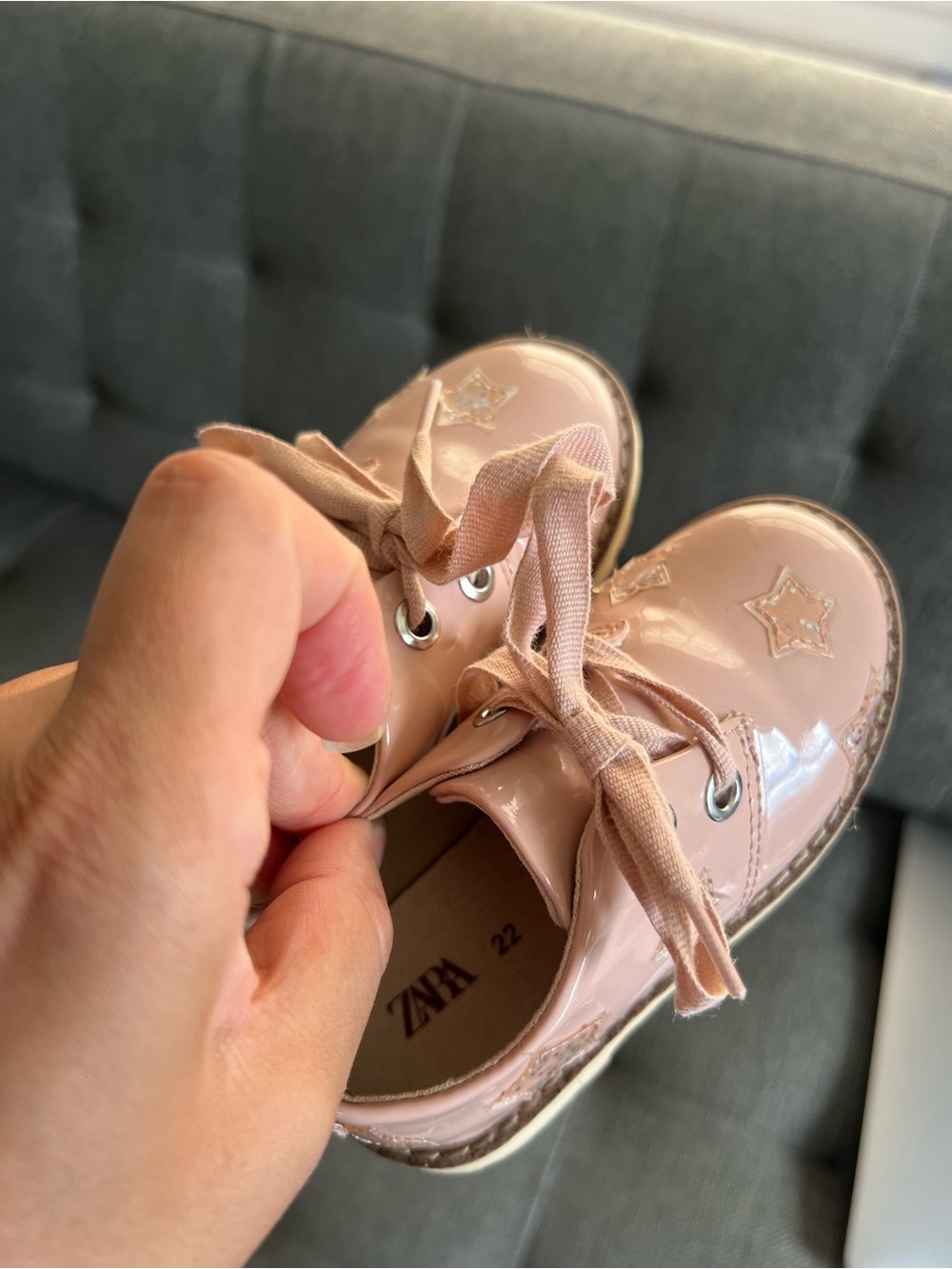 Zara Kids | EU 22 | Pink Patent Lace-Up Shoes